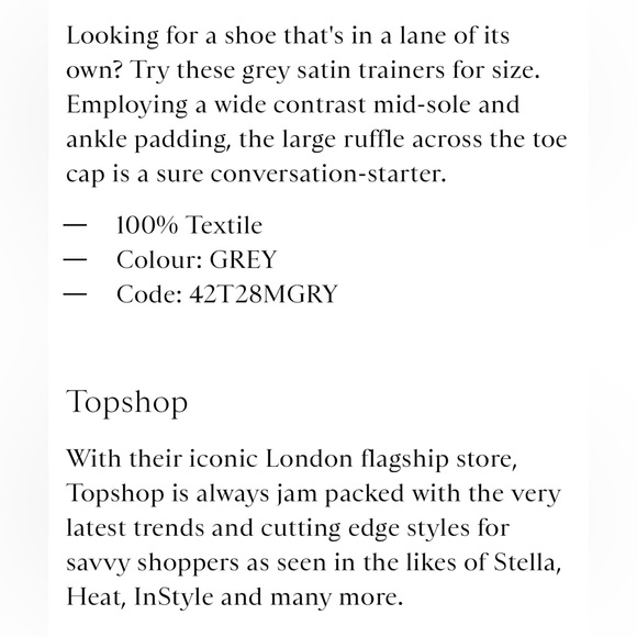 Satin Ruffle Shoe Silver Shimmer Loafer Slip On   Sneaker Topshop Kawaii Tawny 6 - Picture 15 of 15